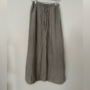 CP Shades Linen Drawstring Maxi Skirt — Taupe